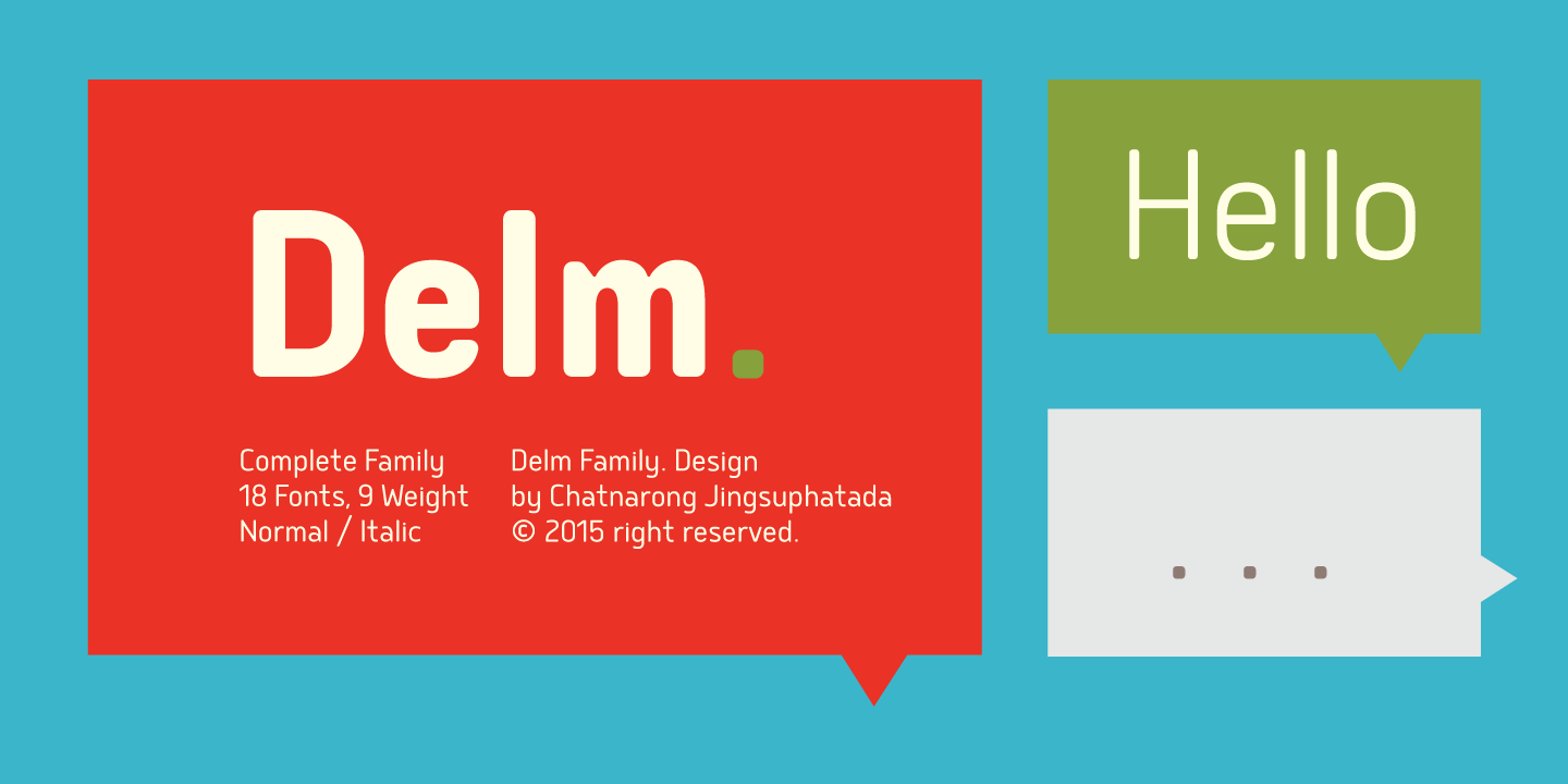 Delm Light Italic Font preview
